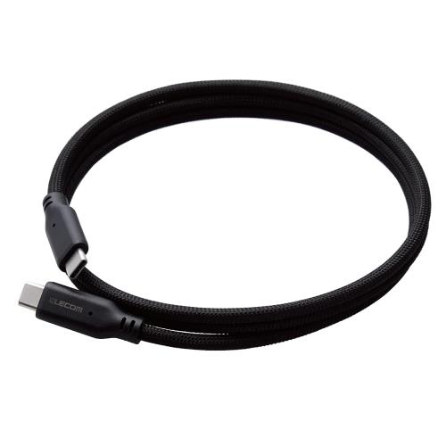 エレコム USB Type C ケーブル 1m PD対応 100W / 5A マグネット メッシュケーブル 断線しにくい やわらか ブラック i Phone 16 シリーズ 対応検証済 MPA-CC5