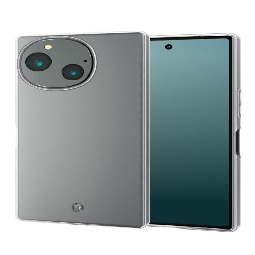 エレコム AQUOS R9 (SH-51E) ケース カバー 透明 薄型 ハイブリッド TPU 耐衝撃 衝撃吸収 ストラップホール付き クリア PM-S242UCTCR