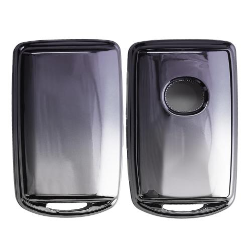 kwmobile マツダ 3ボタン CX30 CX50 CX60 CX90 MX-30対応 キーケース - キーカバー 鍵カバー TPU 光沢仕上げ - 車鍵 耐衝撃 保護 ダークグレー/シルバー
