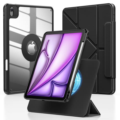 NIMASO i Pad Air 13インチ ケース(2024)(M2) 第6世代 対応 i Pad Pro 12.9 ケース(2022/2021/2020)専用 三つ折り Y式折 スタンド 取外し可