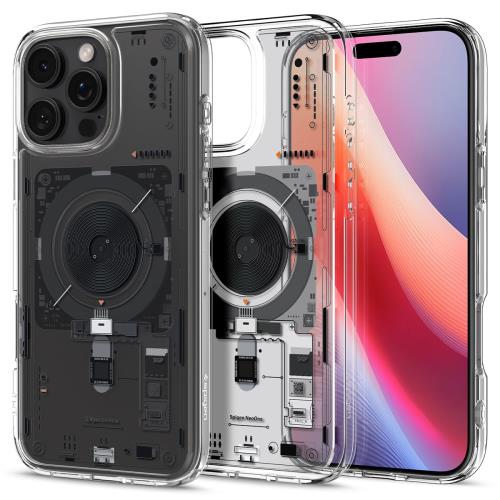 Spigen i Phone 16 Pro Max ケース Mag Safe対応 クリア ストラップホール 米軍MIL規格 ウルトラ・ハイブリッド・マグフィット ACS08791 (ネオ・ワン)