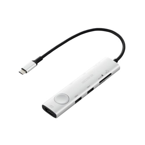 エレコム USB-C ハブ ドッキングステーション 8in1 PD対応 100W HDMI 4K60Hz 高速データ転送 5Gbps 画面オンオフスイッチ付 USB-A×2 USB-C×3 SD＋mi