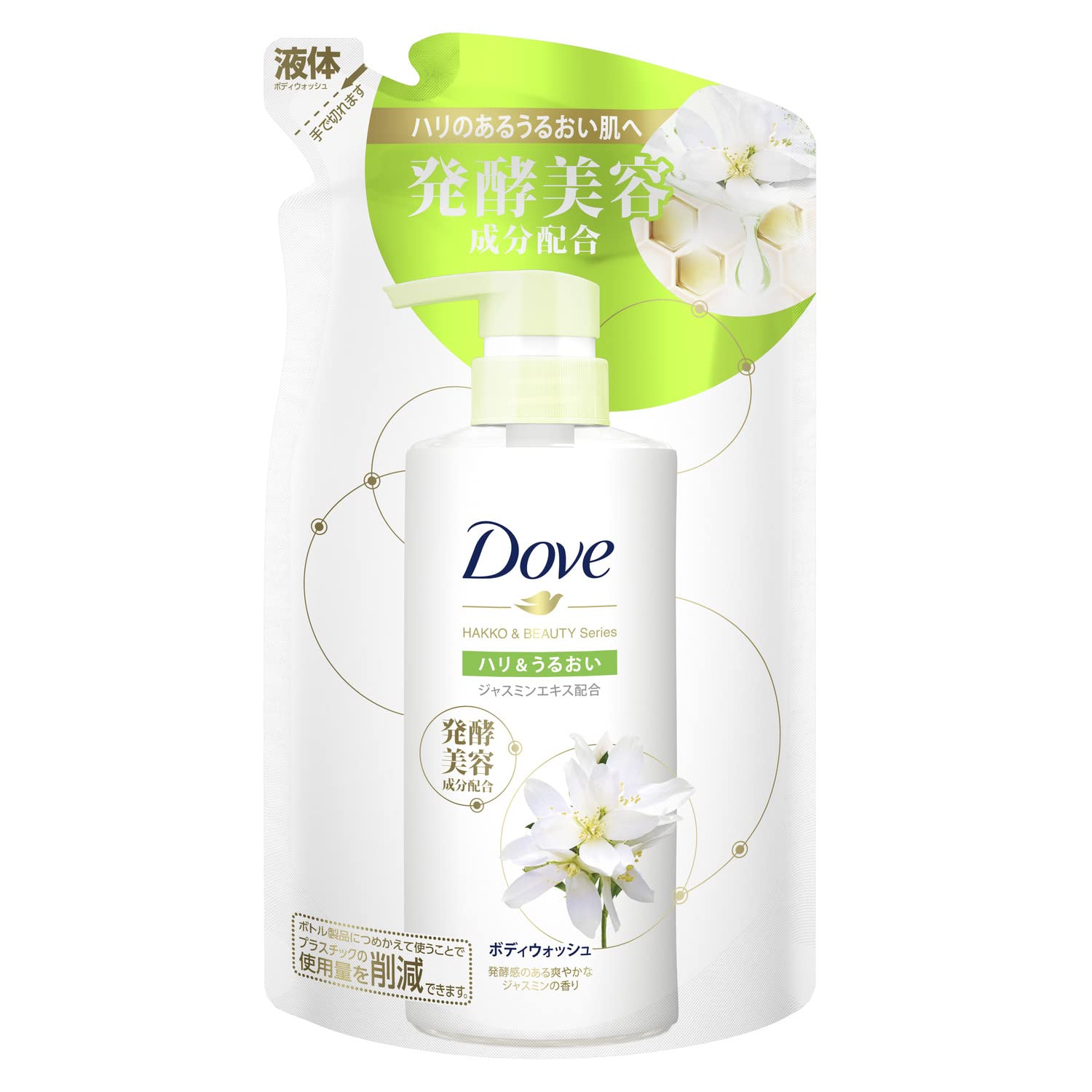 Dove(ダヴ)ボディソープ 発酵ビューティーシリーズ ハリうるおい (ボディウォッシュ) 詰め替え用 340g