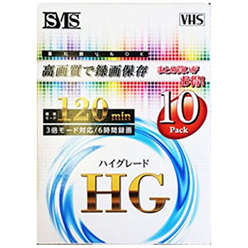 住本製作所 ビデオテープ VHS (10本セット) 標準モード120分 3倍モード対応 6時間録画 VT-HS12010P