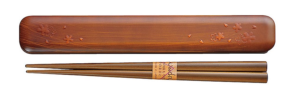 宮本産業 箸 箸箱セット 研ぎ木目 さくら 箸18cm