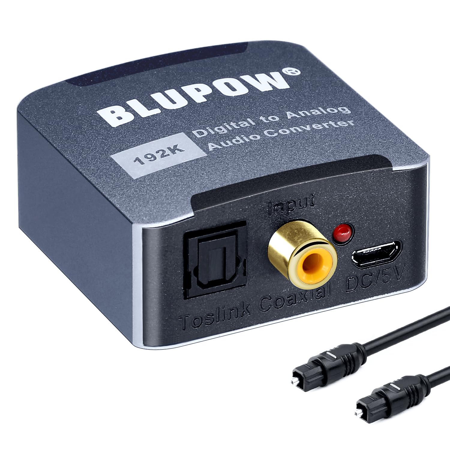 BLUPOW 192KHz対応 デジタル(光＆同軸)→アナログ(RCA) オーディオ変換器 DAC オーディオコンバーター 光デジタル アナログ 変換器 同軸
