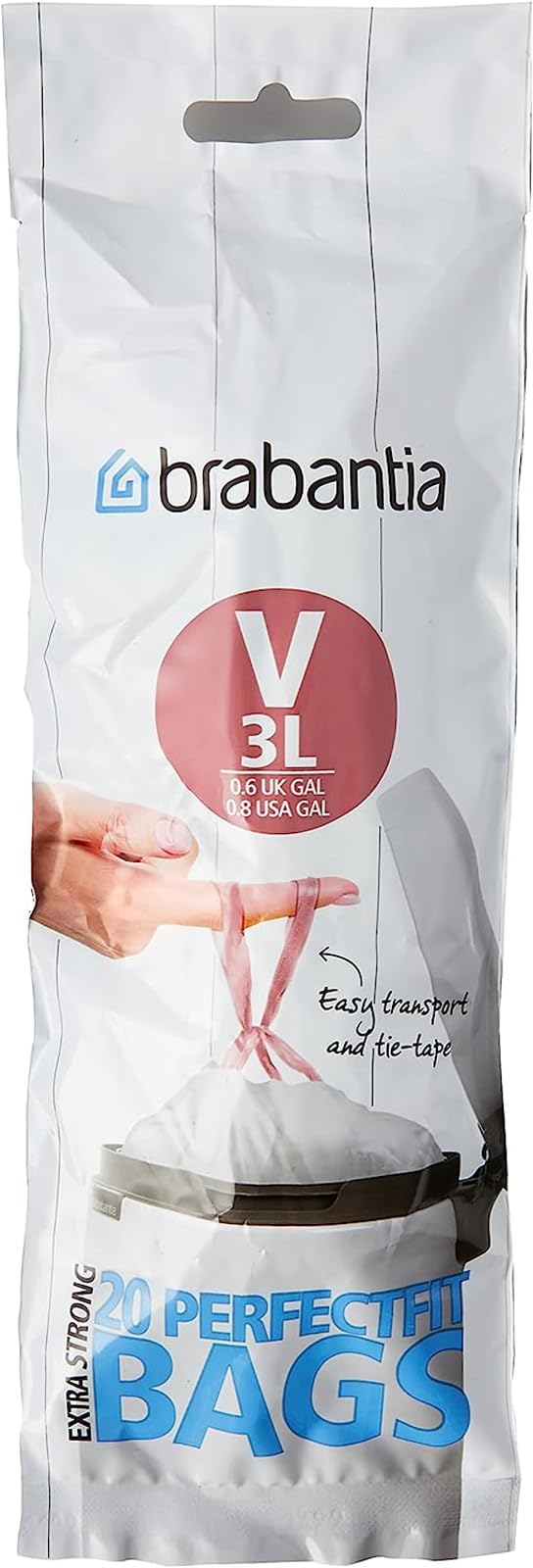 ブラバンシア 専用ゴミ袋 ホワイト 3リットル用 ビンライナー(V) 116582 20枚入