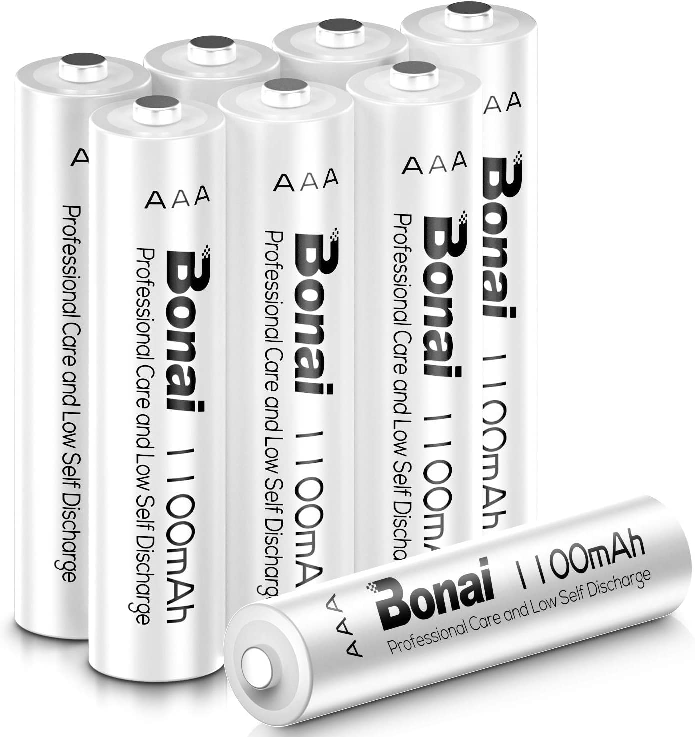 BONAI 単4形 充電式電池 ニッケル水素電池 8個パックCEマーキング取得 UL認証済み 自然放電抑制 液漏れ防止設計 環境友好タイプ（高容量1