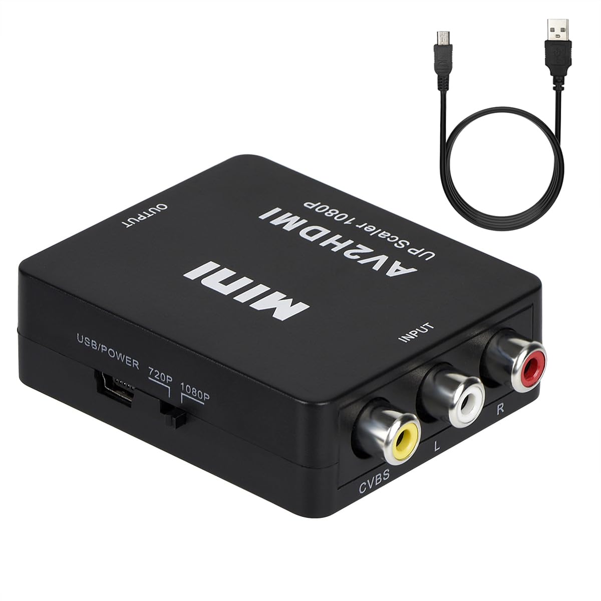 RCA to HDMI変換コンバーター AV to HDMI 変換器 RCA-HDMIコンポジット アダプター RAC/AV HDMI変換 CVBS AV - HDMI ビデオオーディオ変