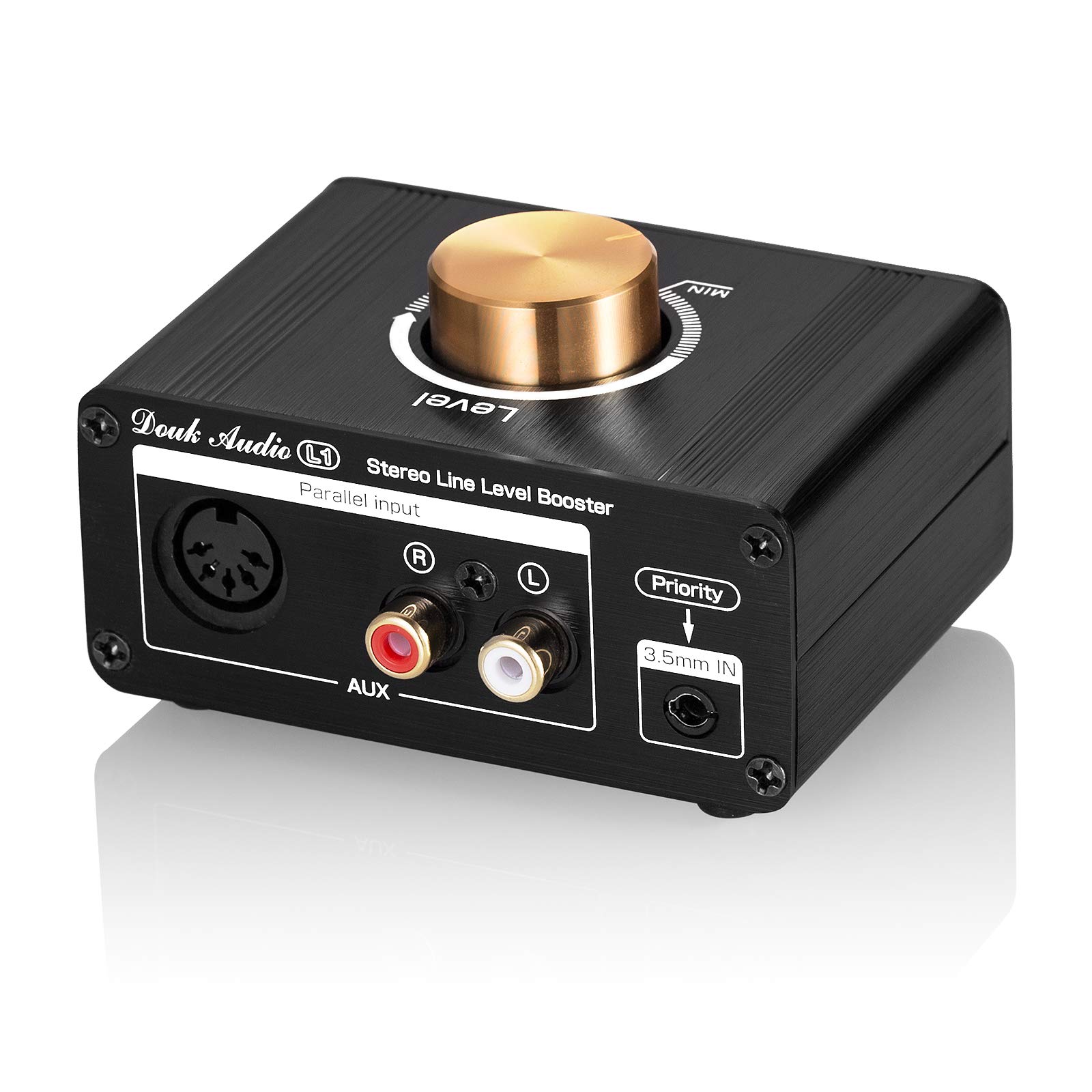 Douk Audio L1 Mini ステレオ ラインレベルブースターアンプ オーディオ プリアンプ 20dBゲイン+ボリュームコントロール
