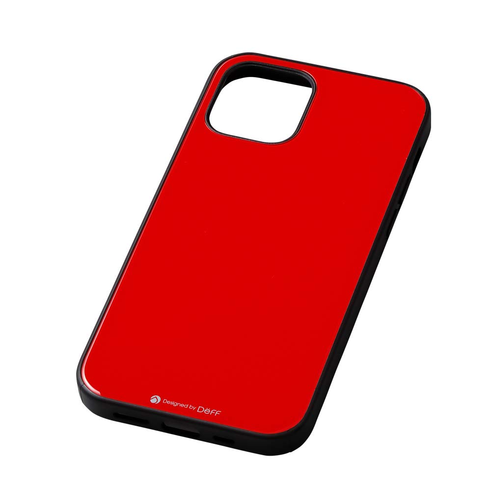 iPhone 12 Pro Max 用 Hybrid Case Etanze 背面に化学強化ガラス レッド Deff ディーフ