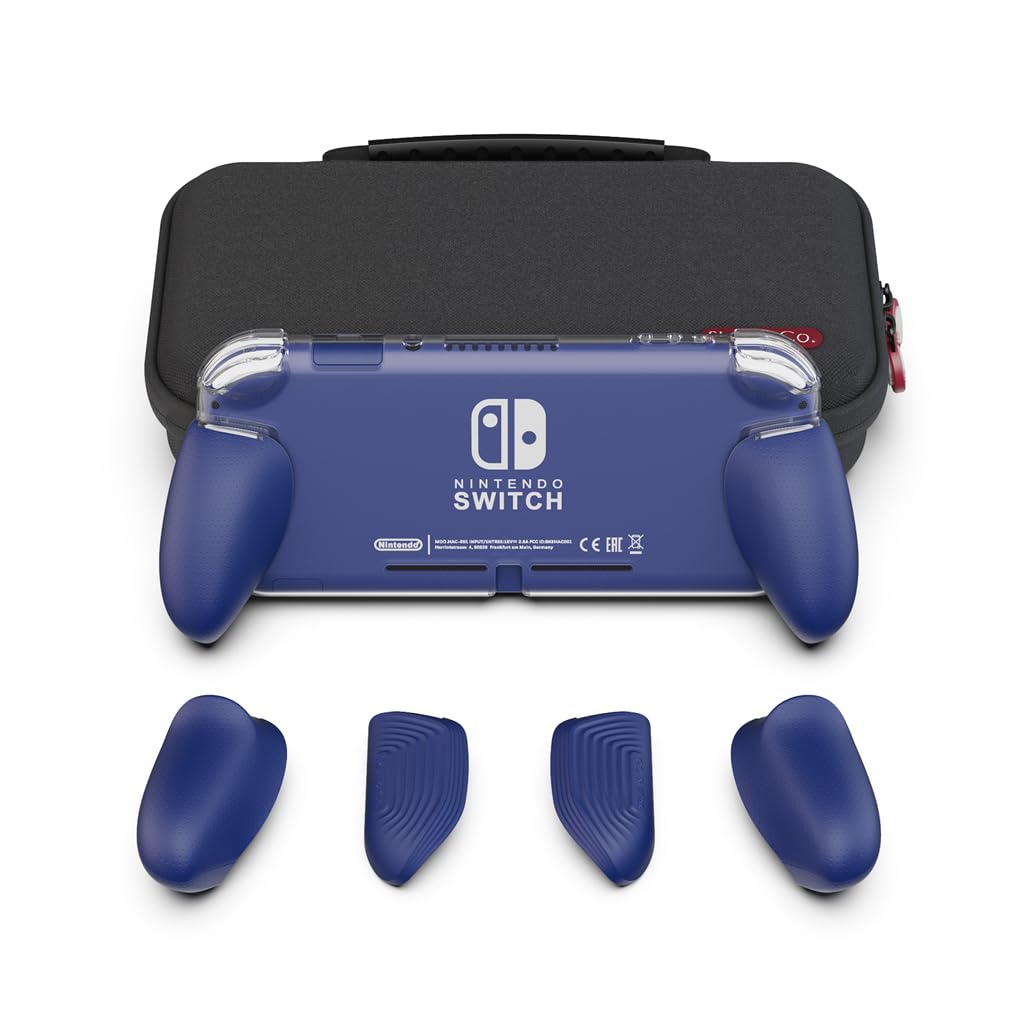 Skull Co.Nintendo SWITCH Lite用GripCase Liteカバーセット:グリップカバー+キャリングケース 大容量 防水耐衝撃 携帯便利 人間工学 各
