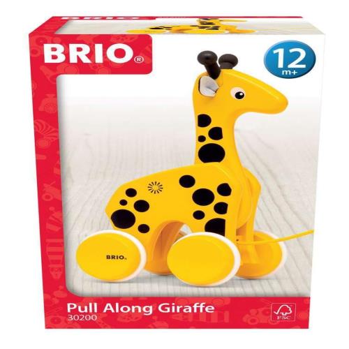 BRIO (ブリオ) プルトイ キリン 対象年齢 1歳~ (引き車 引っ張るおもちゃ 木製 知育玩具) 30200