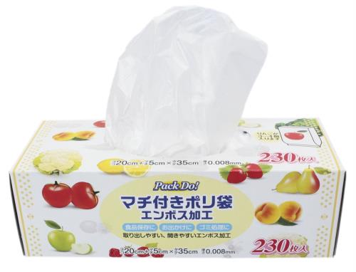 日本技研工業 Pack Do! マチ付ポリ袋 エンボス加工 230枚入