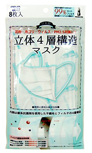 全国マスク工業会 日本製 立体4層構造 マスク 個包装 銀系抗菌剤 不織布 pm2.5 耳ひもソフト めがね くもり防止