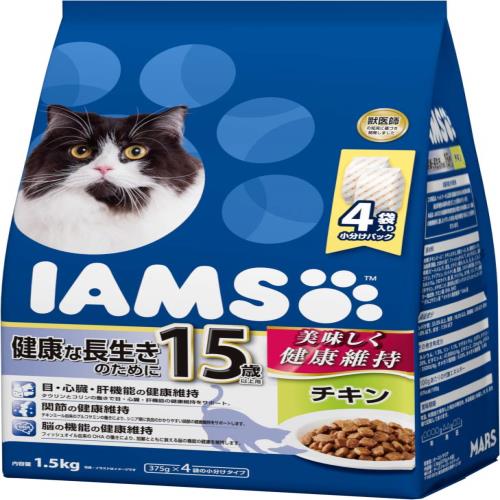 アイムス (IAMS) キャットフード 15歳以上用 健康な長生きのために チキン 1.5キログラム (x 1)