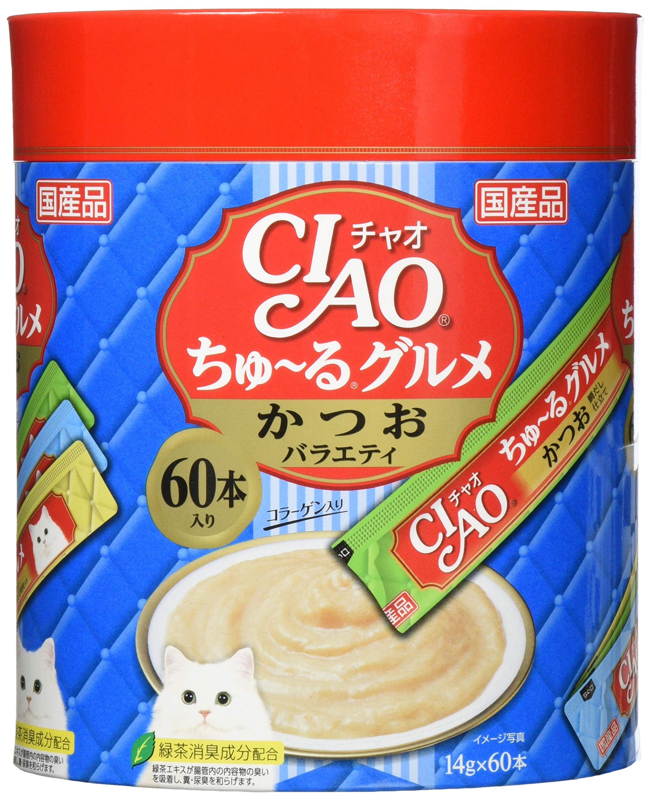 チャオ (CIAO) ちゅ~るグルメ かつおバラエティ 60本