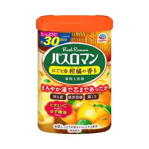 バスロマン 入浴剤 にごり浴 柑橘の香り 600g 温泉成分(硫酸ナトリウム)配合 薬用 入浴剤 バスソルト 粉末入浴剤 医薬部外品