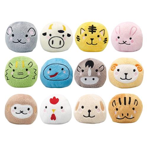 アイメディア(Aimedia) お手玉 おてだま 12個 十二支 干支 ぬいぐるみ 人形 おもちゃ かわいい 巾着付き 正月飾り 指先体操 知育玩具 ジャグリング プレゼント