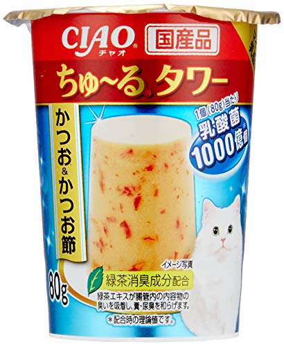 チャオ (CIAO) ちゅ~るタワー かつおかつお節 80g 4個セット
