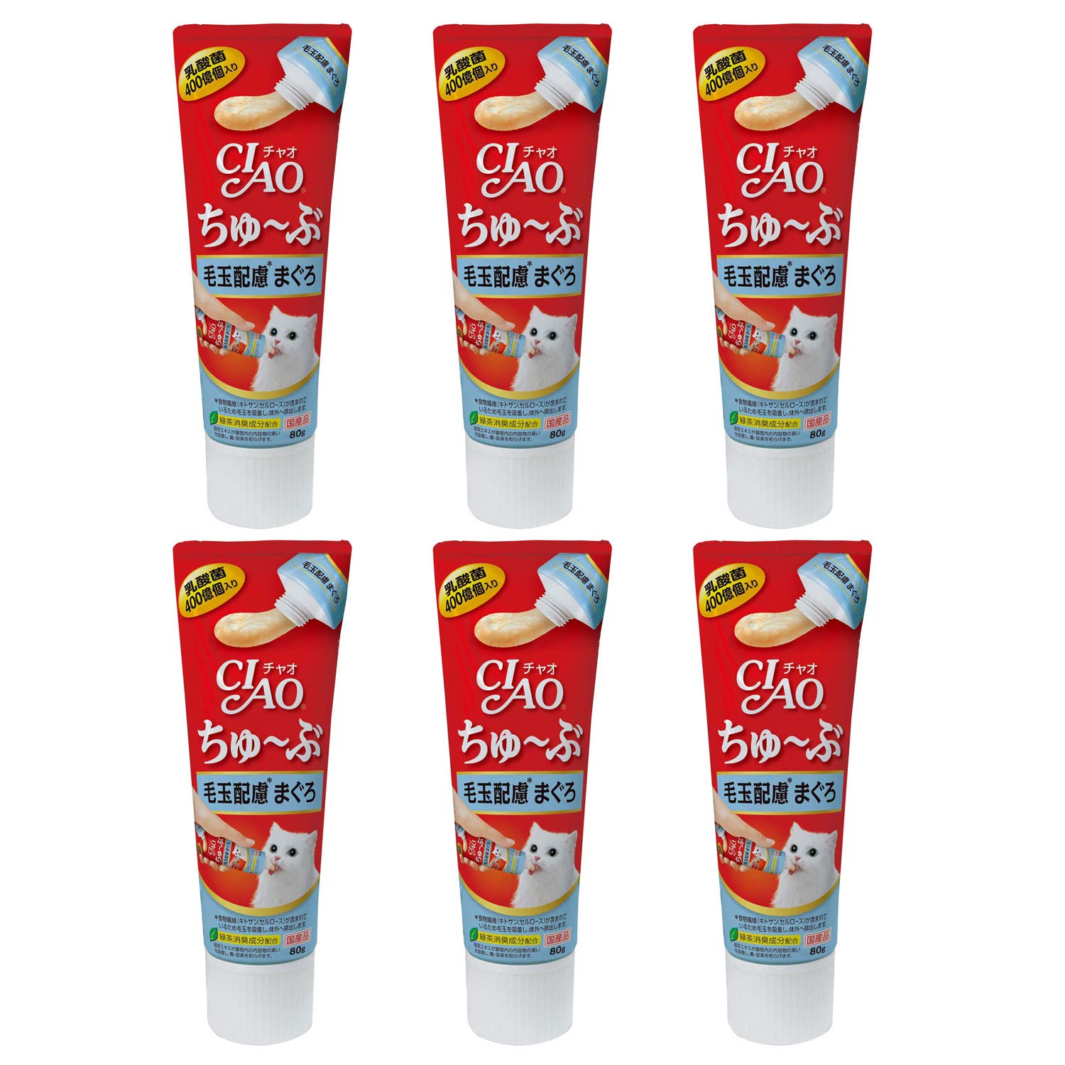 チャオ (CIAO) ちゅ~ぶ 毛玉配慮 まぐろ 80g 6個セット