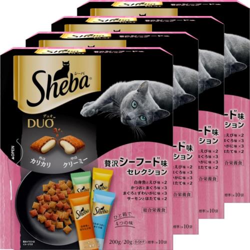 シーバ (Sheba) デュオ キャットフード 贅沢シーフード味セレクション 成猫用 200g×4個(まとめ買い)