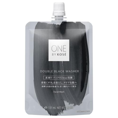 ONE BY KOSE(ワンバイコーセー) 洗顔 毛穴 ダブル ブラック ウォッシャー 本体 140g 皮脂 くすみ 角質 クレイ