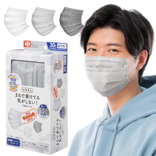 レック 極細耳ひも マスク ふわるん (ふつうサイズ 30枚入) SWEET 3色セット / 体温でやわらかくなり 耳が痛くなりにくい /