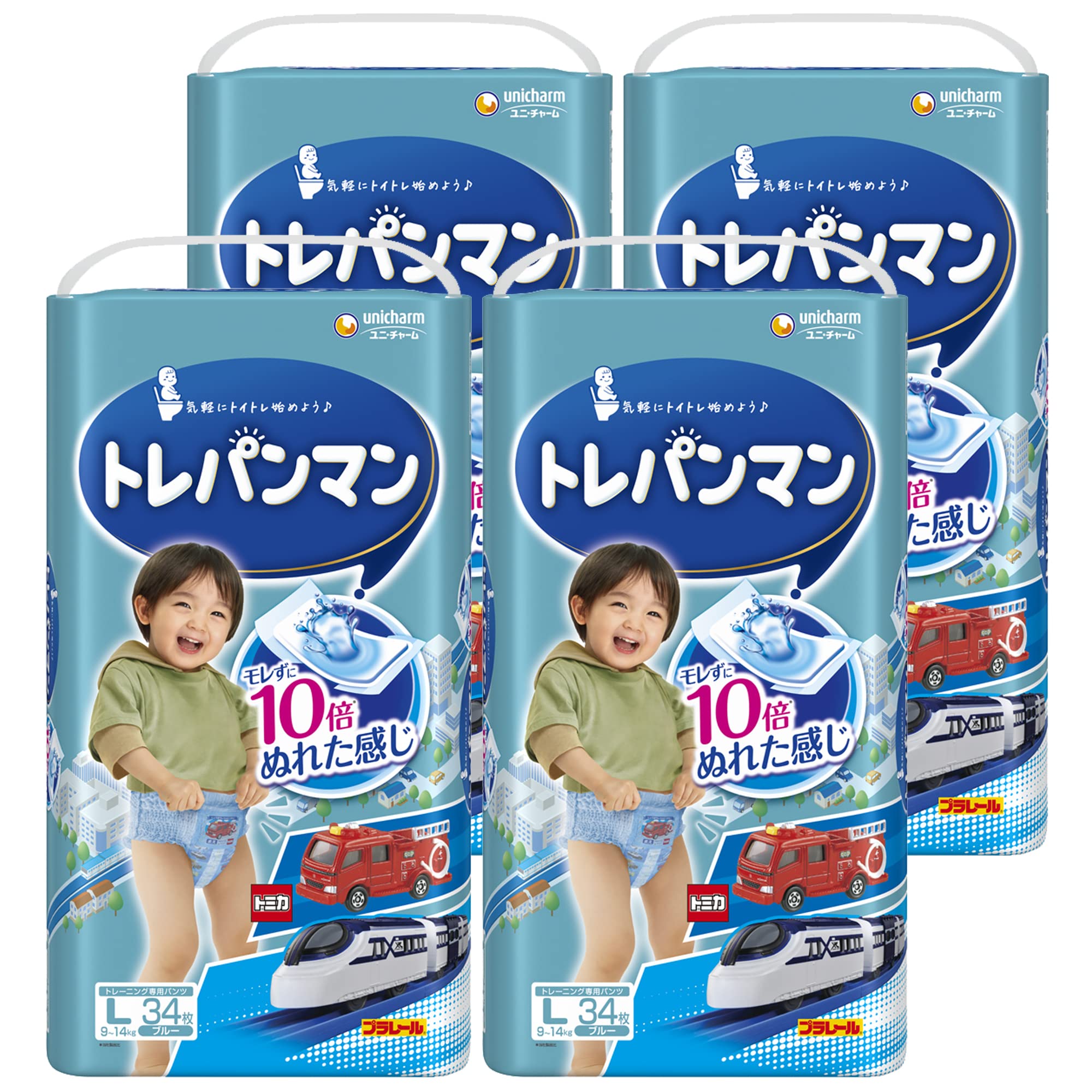 トレーニング専用パンツ Lサイズトレパンマン 男の子 オムツ(9~14kg)136枚(34枚×4)[ケース品]