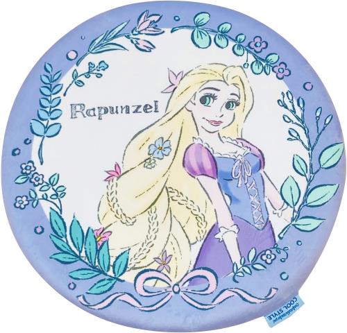 MORIPi LO モリシタ ディズニー ラプンツェル 座布団 椅子 クッション 40x40cm 丸型 冷感 低反発 キャラクター グッズ ディズニープリンセス パープル 4621377
