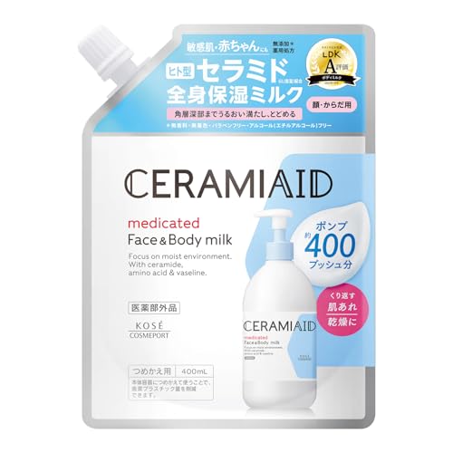 医薬部外品セラミエイド 薬用スキンミルク つめかえ 敏感肌 全身保湿ミルク セラミド 400ml