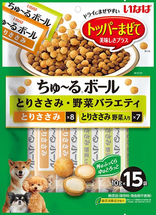 いなば ちゅ〜るボール とりささみ・野菜バラエティ 10g×15袋