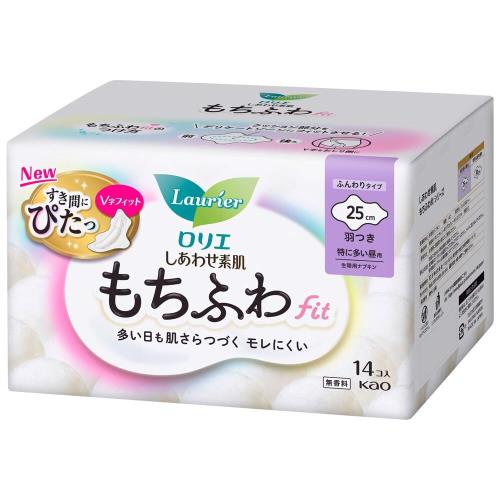 ロリエ しあわせ素肌 もちふわｆｉｔ 特に多い昼用２５ｃｍ 羽つき １４個