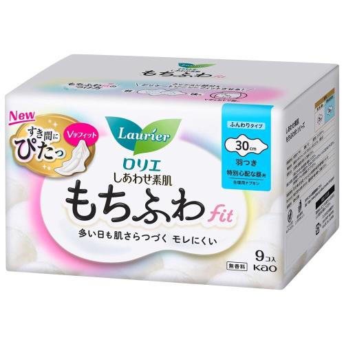 ロリエ しあわせ素肌 もちふわｆｉｔ 特別心配な昼用３０ｃｍ 羽つき ９個