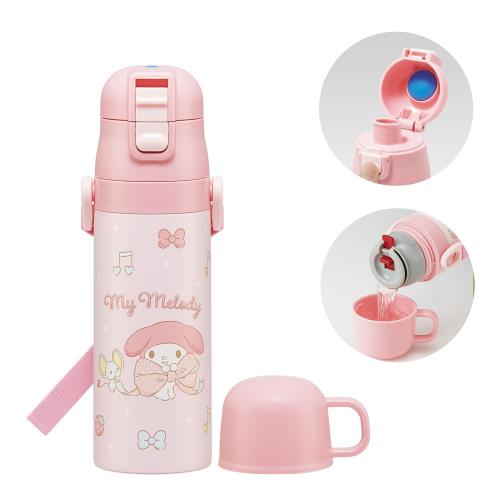 スケーター(Skater) 子供用 ステンレス 水筒 2way 直飲み 470ml コップ飲み 430ml子供に優しい軽量タイプ サンリオ マイメロディ ビッグリボン 女の子 保温 保冷 waterb