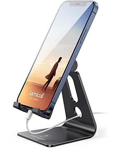 Lomicall スマホ スタンド アルミ ホルダー 角度調整: 携帯 卓上 横 縦 スマフォスタンド アイフォン デスク 置き台 アイフォン アンドロイド, i Phone 16 15 14 plu