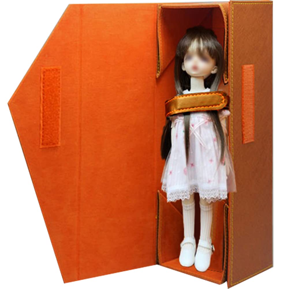 HIGHAWK Blythe ドール 1/6サイズ bjd 箱 ケース 人形 blythe用 外出 蓋 お出かけ用 収納 1/6人形 おもちゃ 防塵カバー ボックス 人形なし（オレンジ）