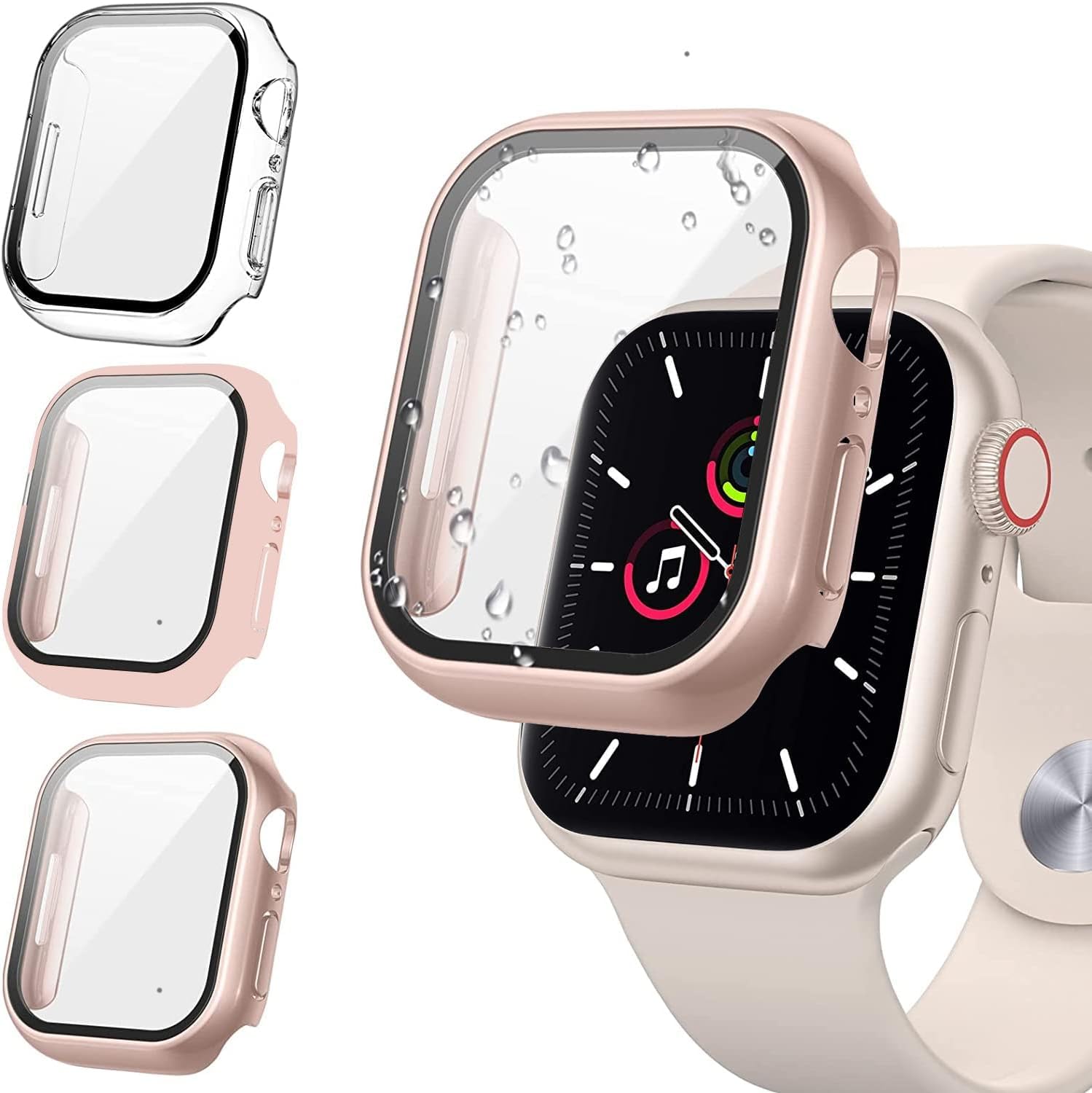 3個入りFALSAD Apple Watch カバー 46mm/44mm/45mm/40mm/41mm/42mm 対応アップルウォッチ Se/Se2/Series10/9/8/7/6/5/4 、PC素
