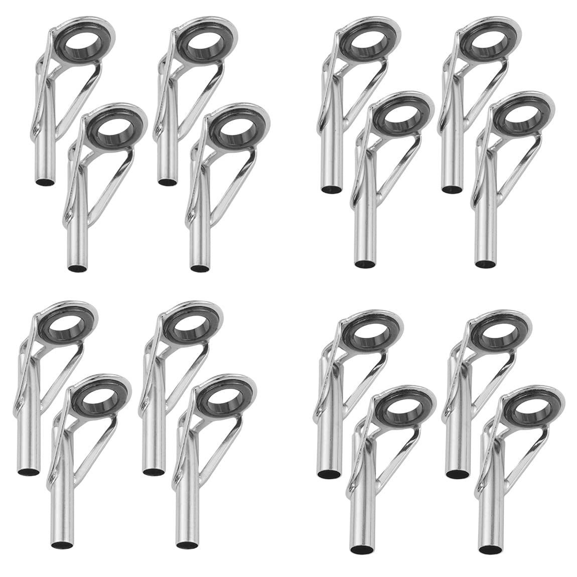 トップガイド ロッドガイド ステンレス 釣り竿 穂先 16点セット (8# - 2.6/2.8/3.0/3.2mm)