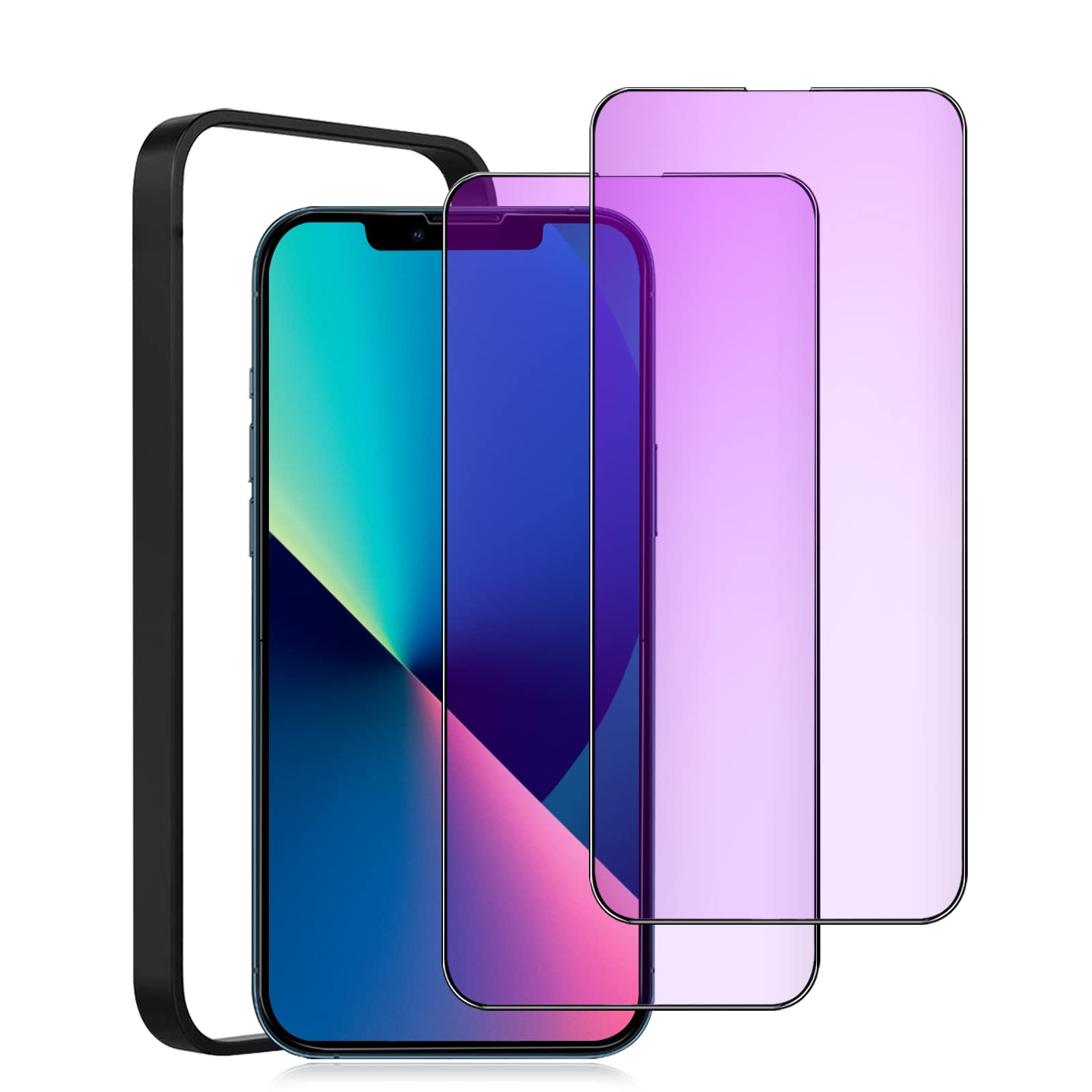 i Phone 13 ガラスフィルム ブルーライトカット i Phone13 Pro ガラス フィルム ブルーライト 2枚/全面 アイフォン13 / 13プロ ガラス保護フィルム いphone13 用