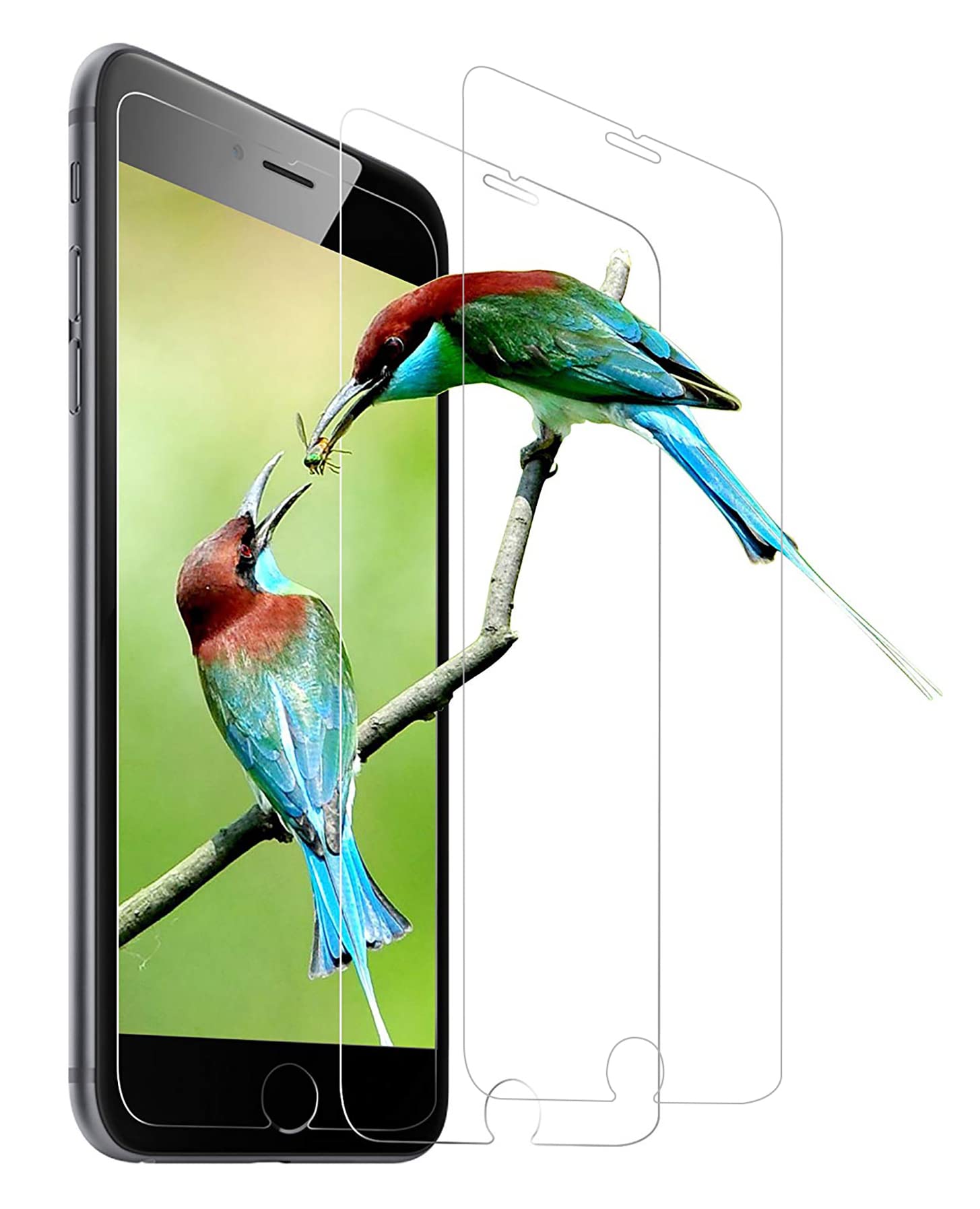 i Phone8 用 ガラスフィルム i Phone7 用 フィルム 強化 ガラス 2枚 硬度9H 耐衝撃 高透過率 飛散防止 指紋防止 気泡ゼロ 自動吸着 貼付け簡単 汚れに強い スクラッチ防止 ア