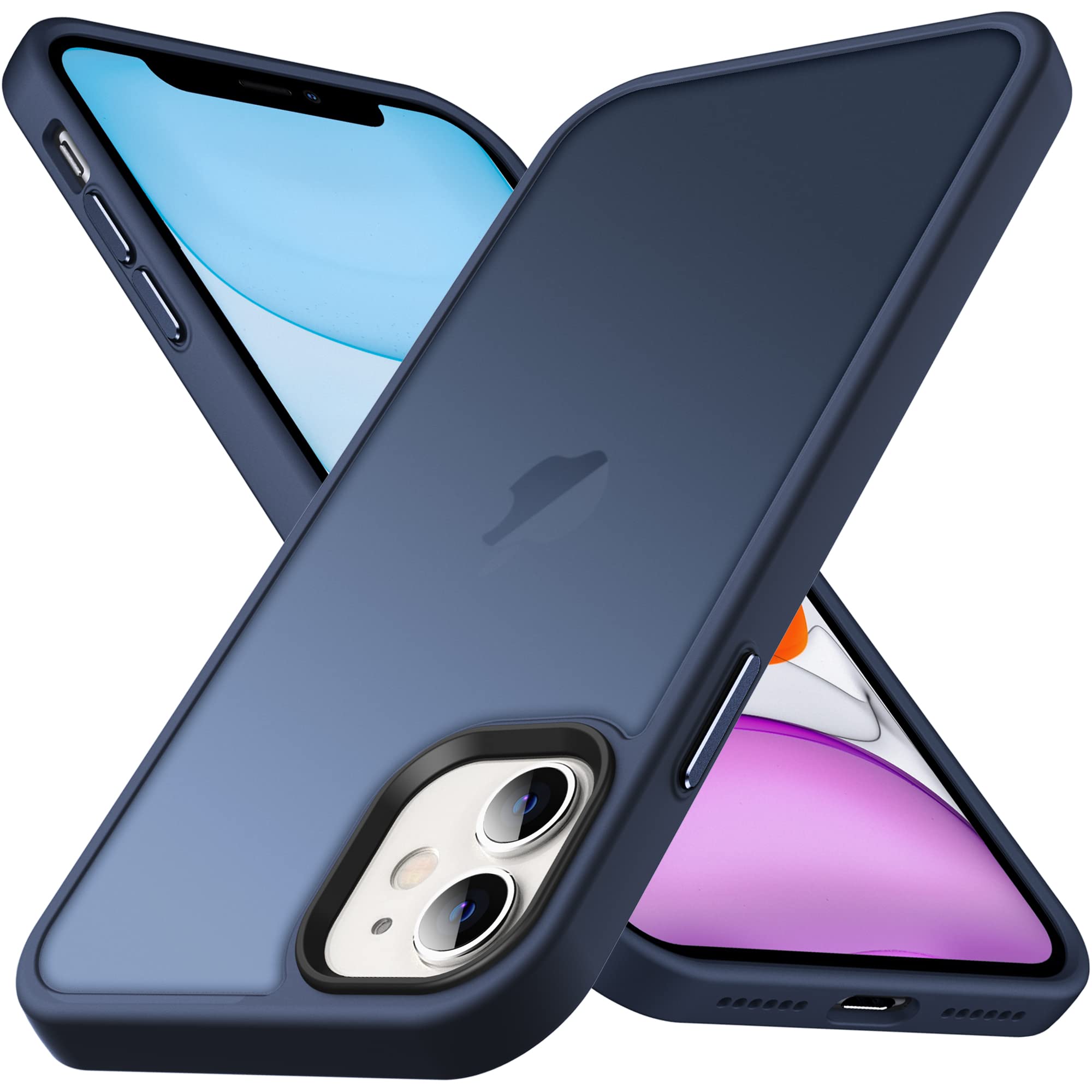 Anqrp i Phone11 用 ケース 半透明 耐衝撃 滑り止め 米軍MIL規格 指紋防止 マット感ケース ストラップホール付き ワイヤレス充電対応 スマホケース アイフォン 11 カバー 6.1