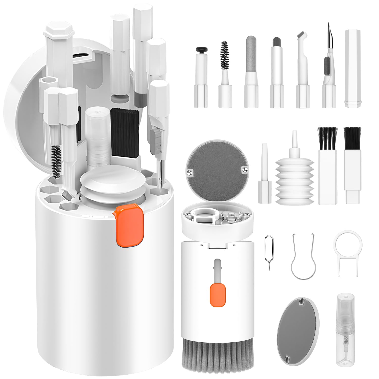 VICHYIE 20 in 1多用途クリーニングツール、キーボード掃除 ブラシ、Air Pods 1/2/3/Pro 12対応ワイヤレスイヤホン掃除道具、パソコン、スマホ、カメラ用のクリーニングキット