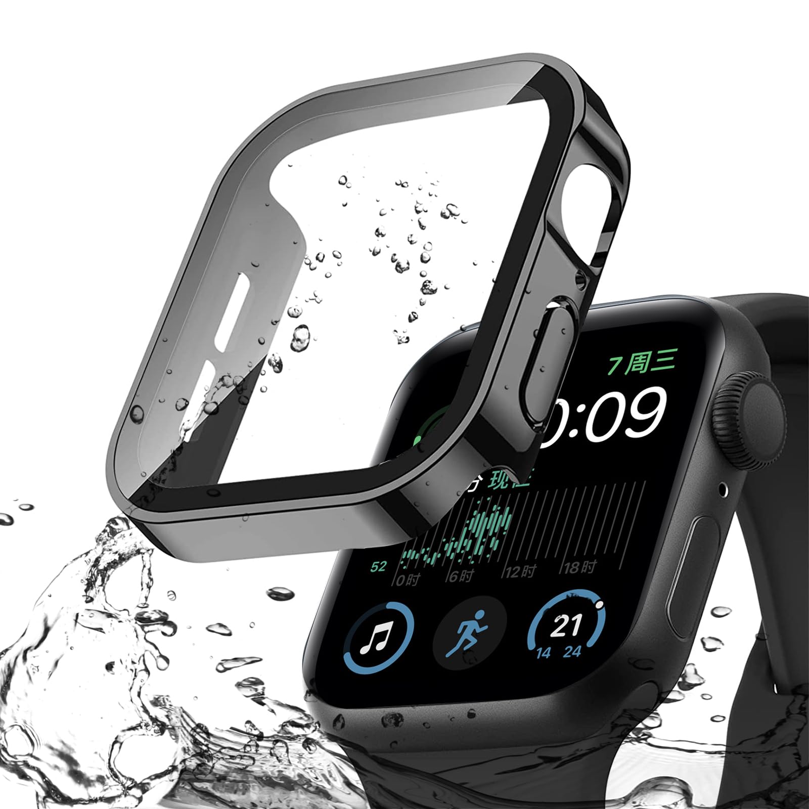 2024新型FALSAD Apple Watch カバー 46mm/42mm/44mm/40mm/45mm/41mm 対応 アップルウォッチ Series10/9/8/7/6/5/4/Se/Se2保護