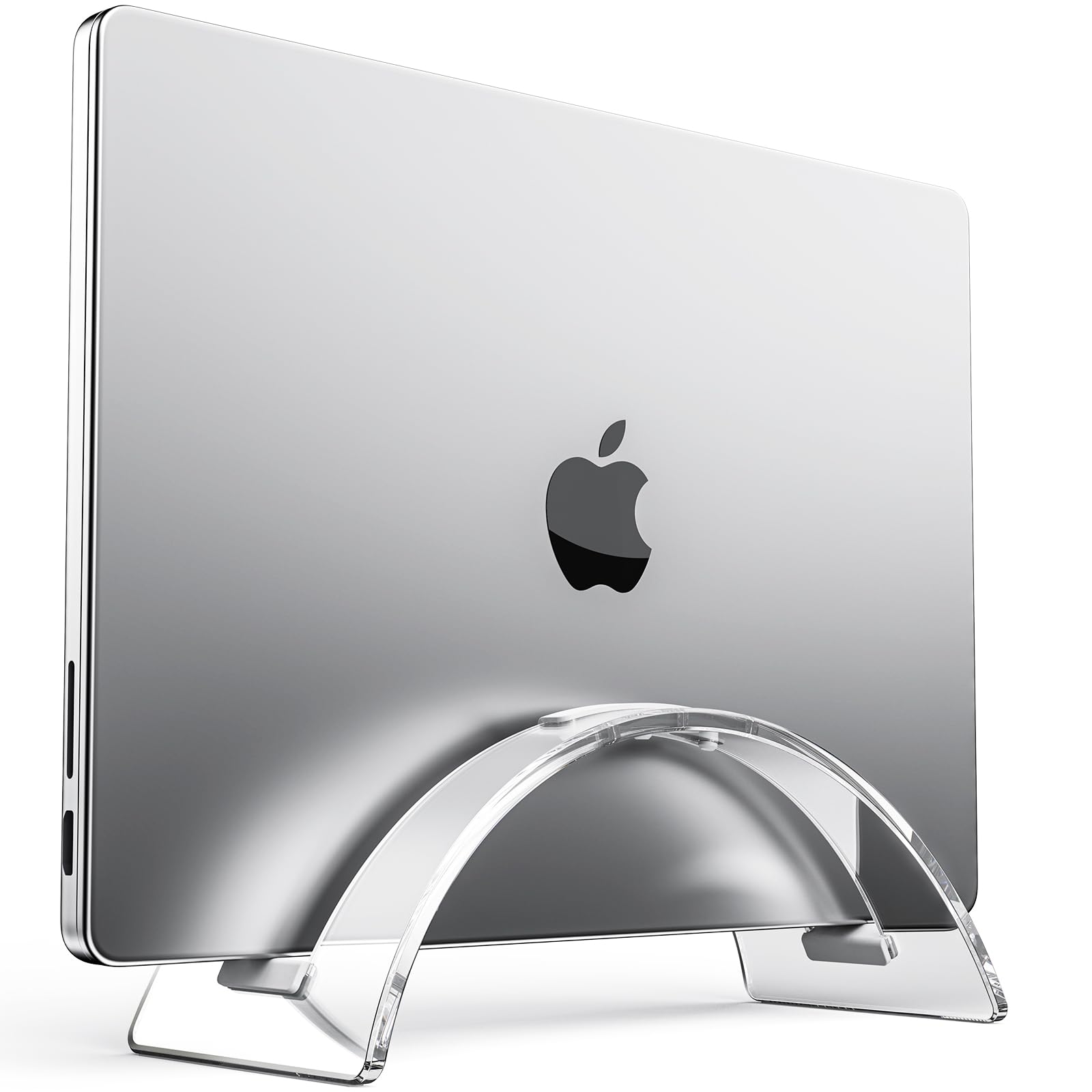 Klearlook ノーパソコン スタンド 縦置き 省スペース＆安定性 Mac Book スタンド マックブック 収納 Laptop/i Pad及び厚さ24mmまでのデバイス用 クリア ルーズフィット